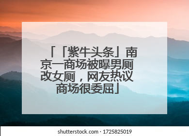 「紫牛头条」南京一商场被曝男厕改女厕，网友热议商场很委屈