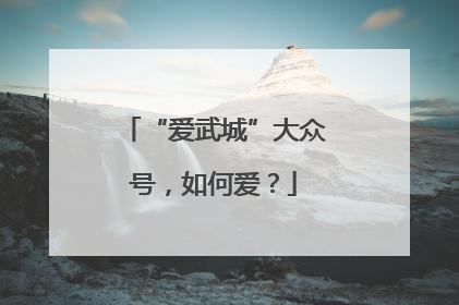 “爱武城”大众号，如何爱？