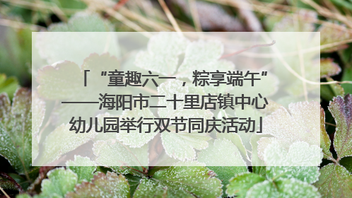 “童趣六一，粽享端午”——海阳市二十里店镇中心幼儿园举行双节同庆活动