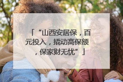 “山西安居保，百元投入，撬动高保额，保家财无忧”