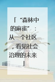 “森林中的麻雀”：从一个社区，看见社会治理的未来