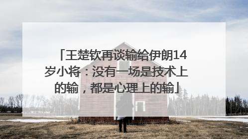 王楚钦再谈输给伊朗14岁小将：没有一场是技术上的输，都是心理上的输