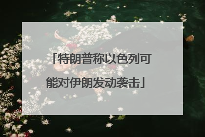 特朗普称以色列可能对伊朗发动袭击
