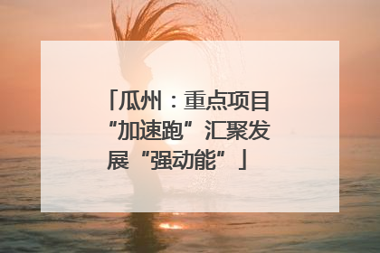瓜州：重点项目“加速跑”汇聚发展“强动能”