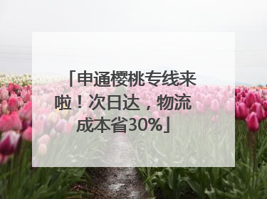 申通樱桃专线来啦！次日达，物流成本省30%