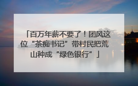百万年薪不要了！团风这位“茶痴书记”带村民把荒山种成“绿色银行”