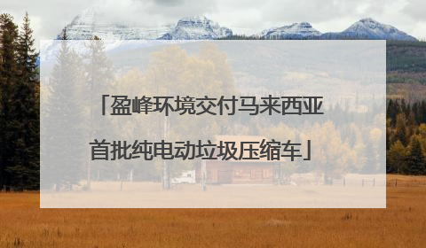 盈峰环境交付马来西亚首批纯电动垃圾压缩车