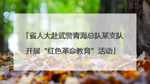 省人大赴武警青海总队某支队开展“红色革命教育”活动