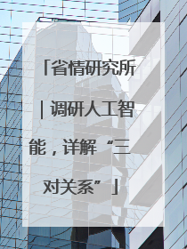省情研究所｜调研人工智能，详解“三对关系”