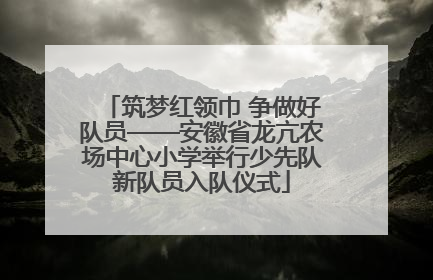 筑梦红领巾 争做好队员——安徽省龙亢农场中心小学举行少先队新队员入队仪式