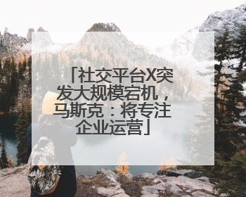 社交平台X突发大规模宕机，马斯克：将专注企业运营