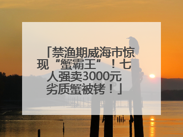 禁渔期威海市惊现“蟹霸王”！七人强卖3000元劣质蟹被铐！