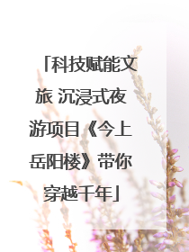 科技赋能文旅 沉浸式夜游项目《今上岳阳楼》带你穿越千年