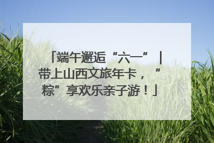 端午邂逅“六一”｜带上山西文旅年卡，“粽”享欢乐亲子游！