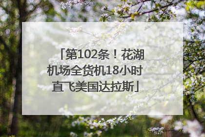 第102条！花湖机场全货机18小时直飞美国达拉斯