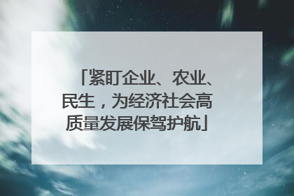 紧盯企业、农业、民生，为经济社会高质量发展保驾护航