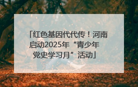 红色基因代代传！河南启动2025年“青少年党史学习月”活动