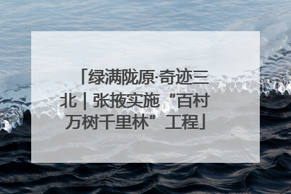 绿满陇原·奇迹三北｜张掖实施“百村万树千里林”工程