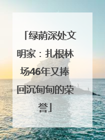 绿荫深处文明家：扎根林场46年又捧回沉甸甸的荣誉