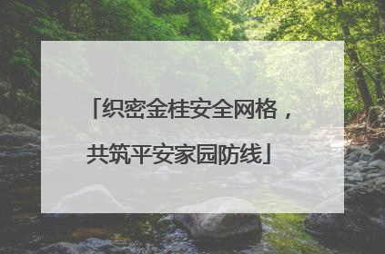 织密金桂安全网格，共筑平安家园防线