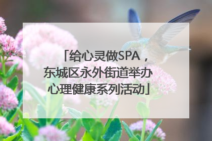 给心灵做SPA，东城区永外街道举办心理健康系列活动