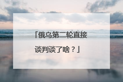 俄乌第二轮直接谈判谈了啥？