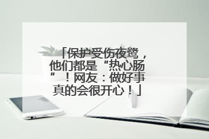保护受伤夜鹭，他们都是“热心肠”！网友：做好事真的会很开心！