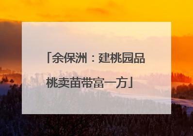 余保洲：建桃园品桃卖苗带富一方