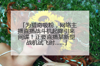 为猎奇吸粉，网络主播直播战斗机起降引来间谍！正要直播某新型战机试飞时……