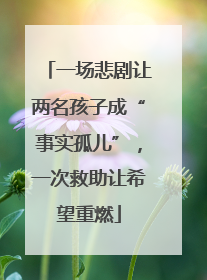 一场悲剧让两名孩子成“事实孤儿”，一次救助让希望重燃
