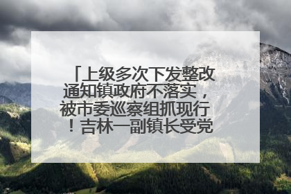 上级多次下发整改通知镇政府不落实，被市委巡察组抓现行！吉林一副镇长受党内警告处分