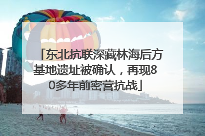 东北抗联深藏林海后方基地遗址被确认，再现80多年前密营抗战