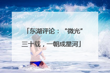 东湖评论：“微光”三十载，一朝成星河
