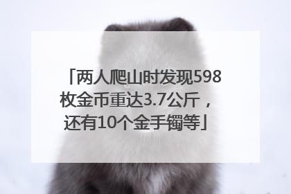 两人爬山时发现598枚金币重达3.7公斤，还有10个金手镯等