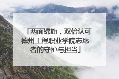 两面锦旗，双倍认可德州工程职业学院志愿者的守护与担当