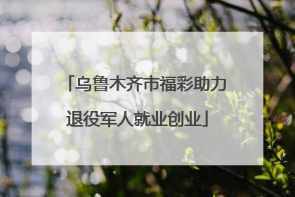 乌鲁木齐市福彩助力退役军人就业创业