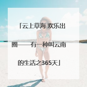 云上草海 欢乐出圈——有一种叫云南的生活之365天