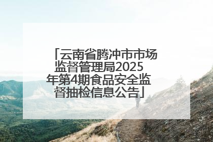 云南省腾冲市市场监督管理局2025年第4期食品安全监督抽检信息公告
