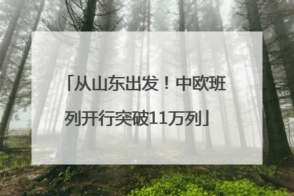从山东出发！中欧班列开行突破11万列