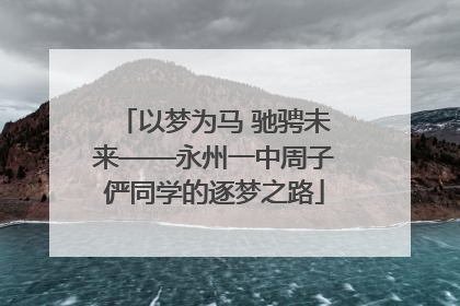 以梦为马 驰骋未来——永州一中周子俨同学的逐梦之路
