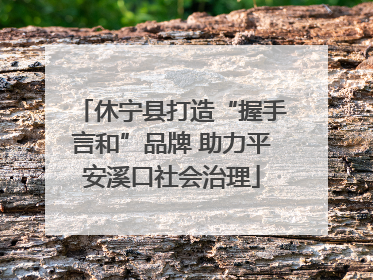 休宁县打造“握手言和”品牌 助力平安溪口社会治理