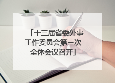 十三届省委外事工作委员会第三次全体会议召开