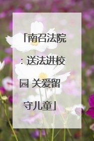 南召法院：送法进校园 关爱留守儿童
