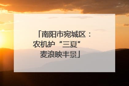 南阳市宛城区：农机护“三夏” 麦浪映丰景