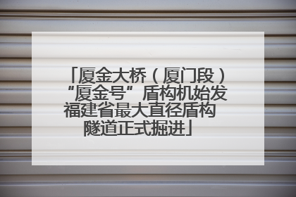 厦金大桥（厦门段）“厦金号”盾构机始发 福建省最大直径盾构隧道正式掘进