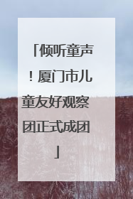 倾听童声！厦门市儿童友好观察团正式成团