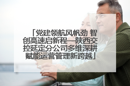 党建领航风帆劲 智创高速启新程—陕西交控延定分公司多维深耕赋能运营管理新跨越