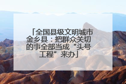 全国县级文明城市金乡县：把群众关切的事全部当成“头号工程”来办