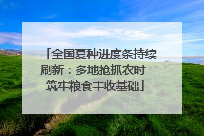 全国夏种进度条持续刷新：多地抢抓农时 筑牢粮食丰收基础