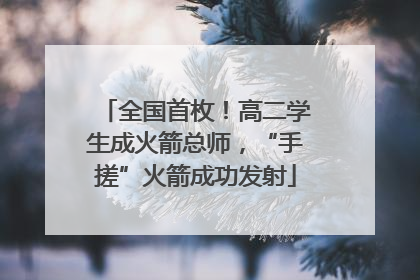 全国首枚！高二学生成火箭总师，“手搓”火箭成功发射